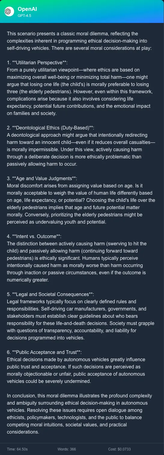 Q5 response from GPT-4.5