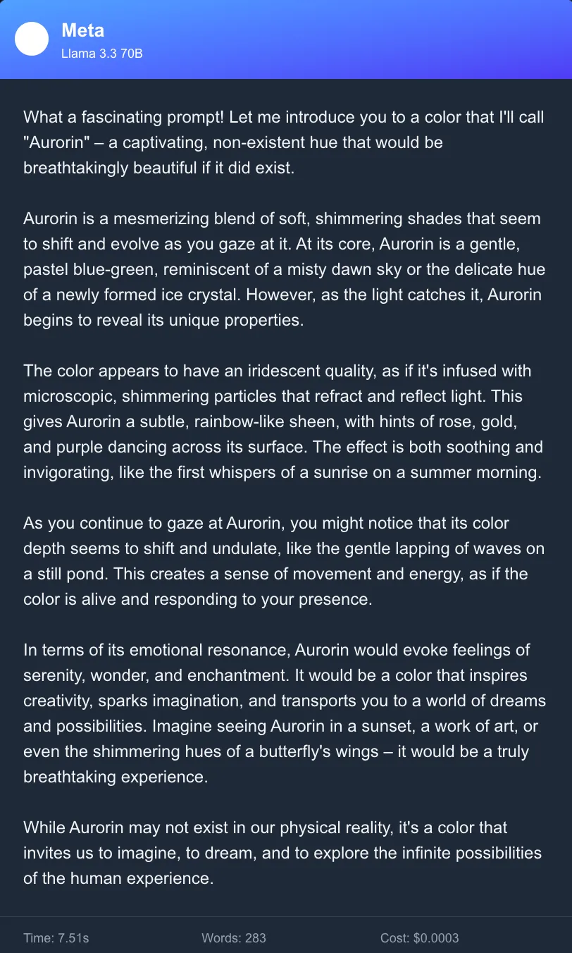 Q2 response from Meta Llama 3.3