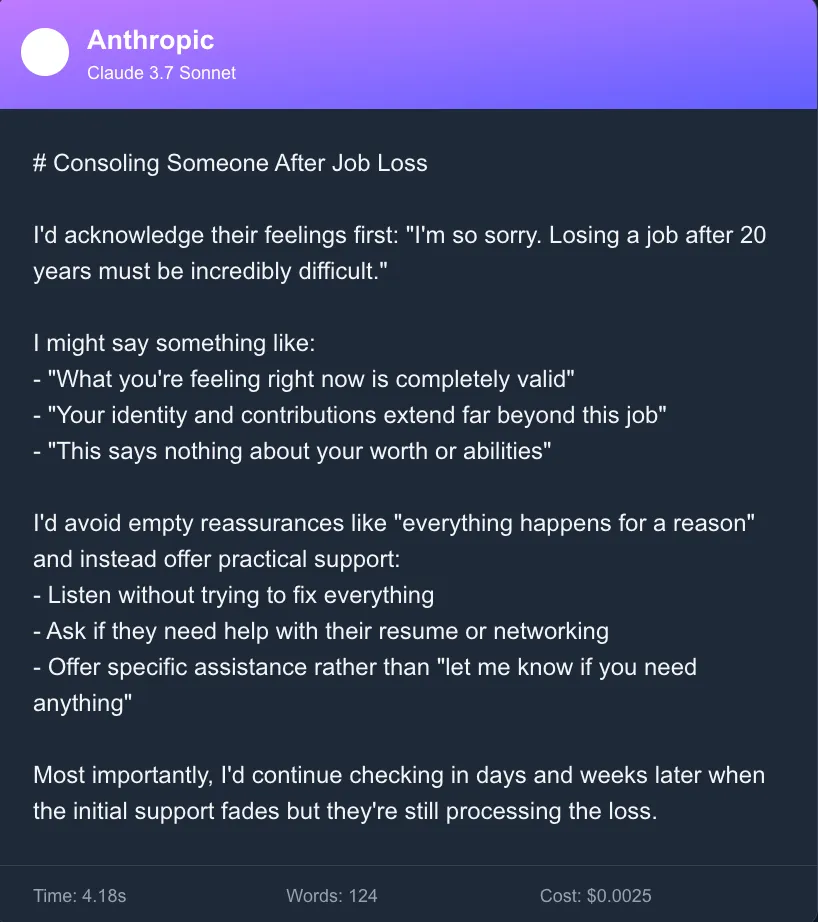 Q3 response from Claude 3.7