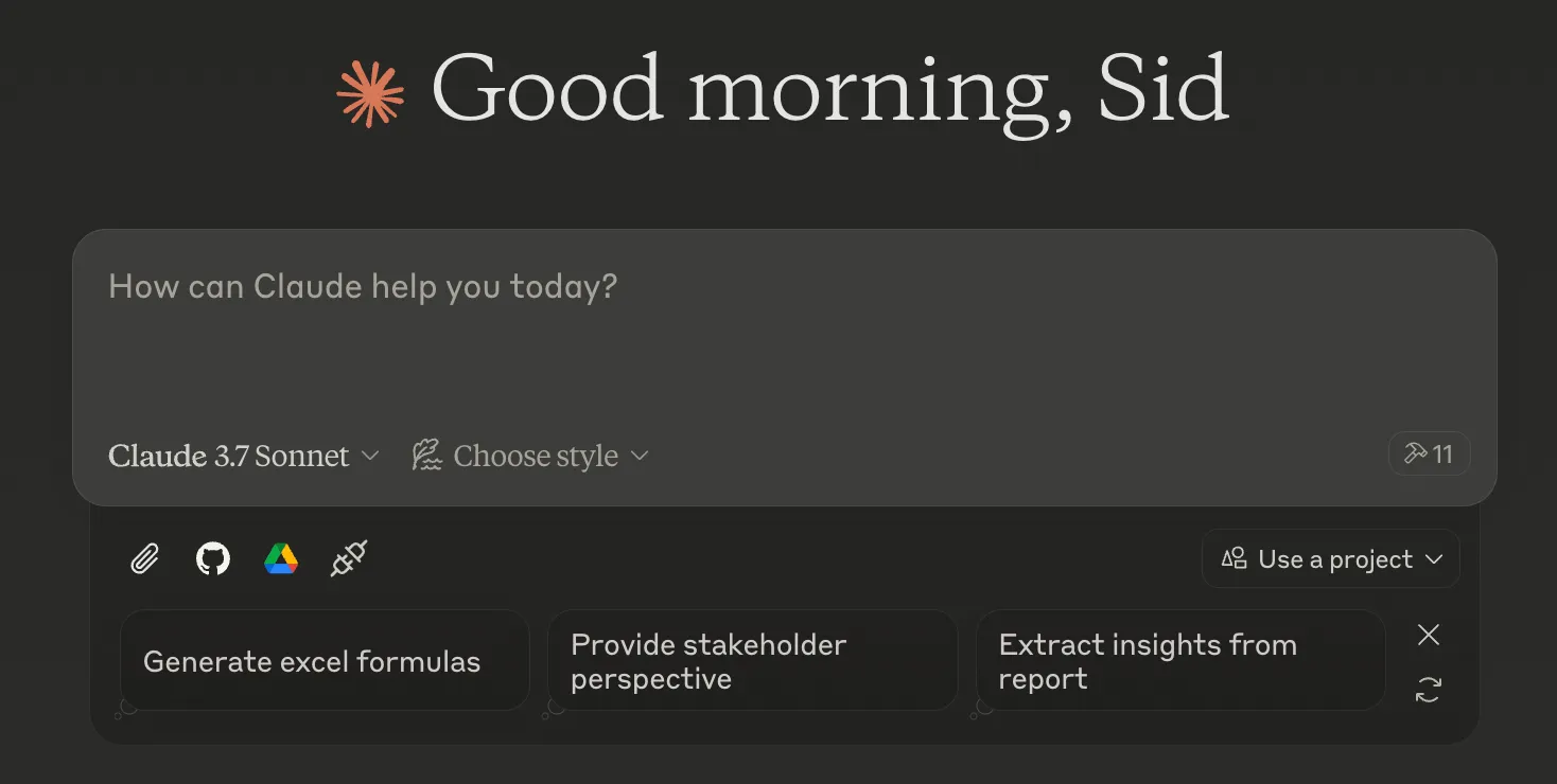 Claude Desktop showing hammer icon for MCP tools